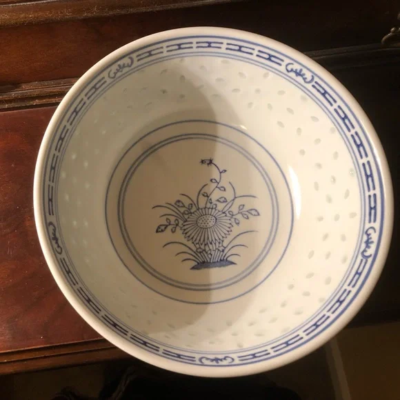 White & Blue Rice bowl - Picture 2 of 3
